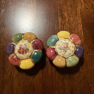 MacKenzie-Childs Multicolor Floral Ceramic Knobs